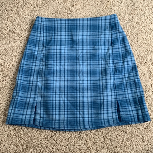 Adorable blue plaid brandy Melville (john galt) skirt - Picture 1 of 3